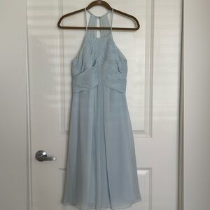 Azazie Light Blue Pleated Maxi Dress